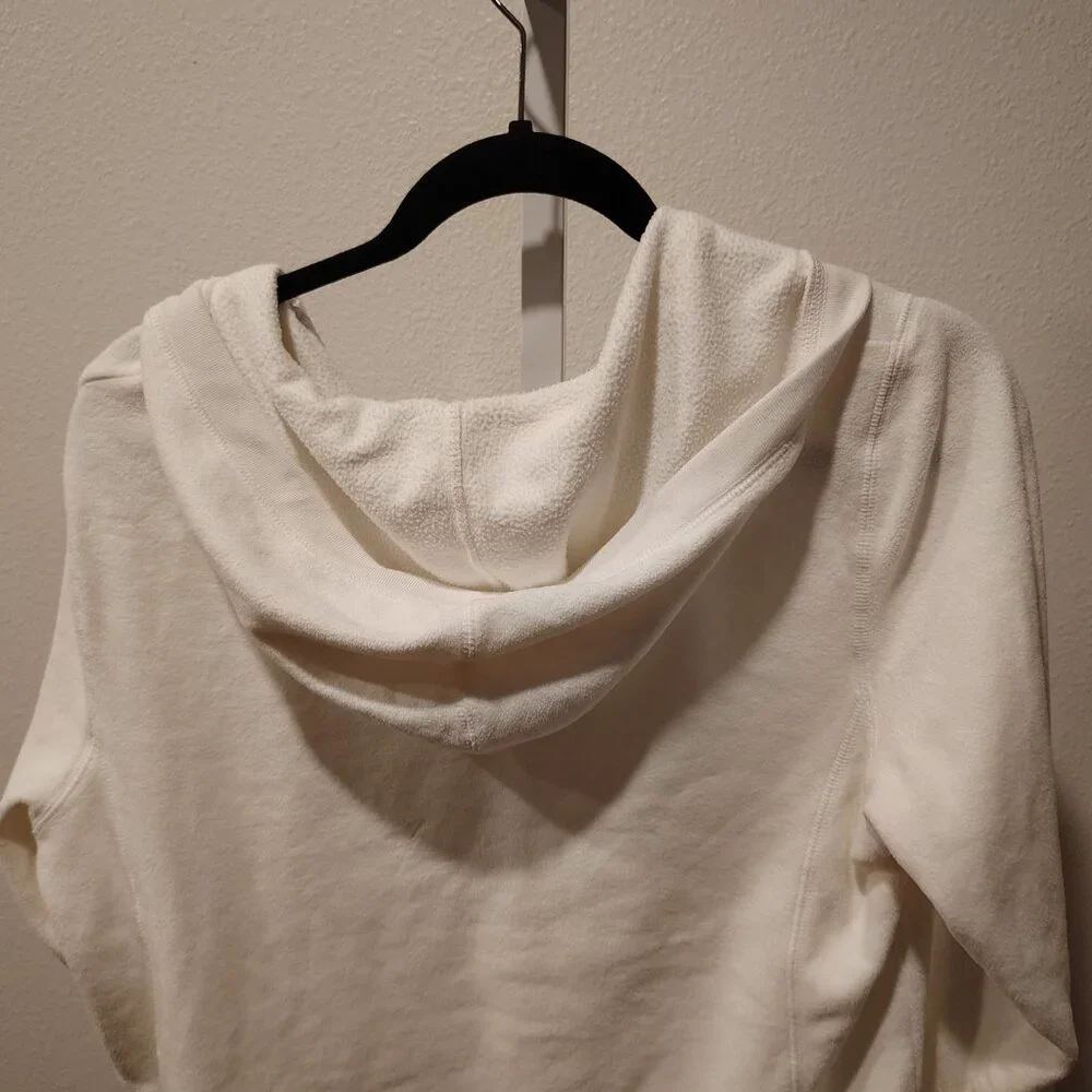 Tek Gear Women's White Fleece Hoodie Size Large Polyester Long Sleeve Pockets - Picture 9 of 11